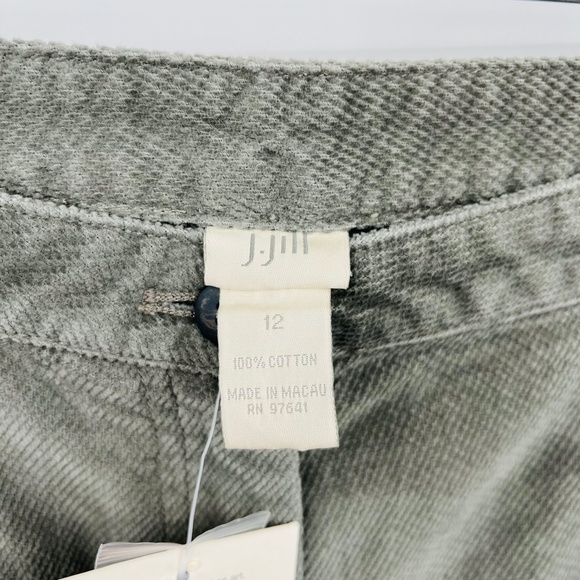 NWT J. Jill Wide Leg Textured Cotton Pants in Lichen, Deep Pockets, Size 12 - Picture 7 of 9
